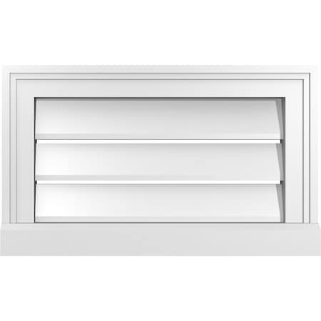 Ekena Millwork Vertical Surface Mount PVC Gable Vent: Functional, w/ 2"W x 2"P Brickmould Sill Frame, 20"W x 12"H GVPVE20X1203SF